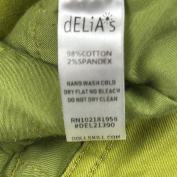delias Dolls Kill Lime Green Cropped Cargo pants size Medium - Picture 7 of 11
